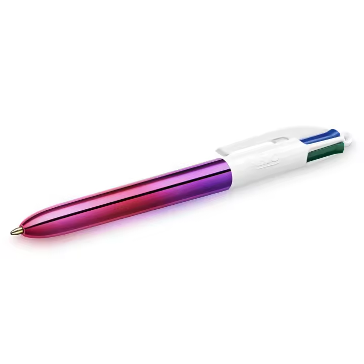 BIC 4 Colores Gradient Bolígrafo Retráctil de Punta Media (1,0 mm) - Diseños con Degradado Tricolor - 1