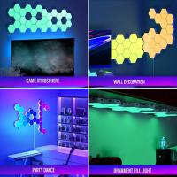 Lámpara De Pared Hexagonal Inteligente RGB Luz Nocturna Cambiante Para Ambiente DIY Forma Música Rítmica Control APP Para Game Room Dormitorio - details 10
