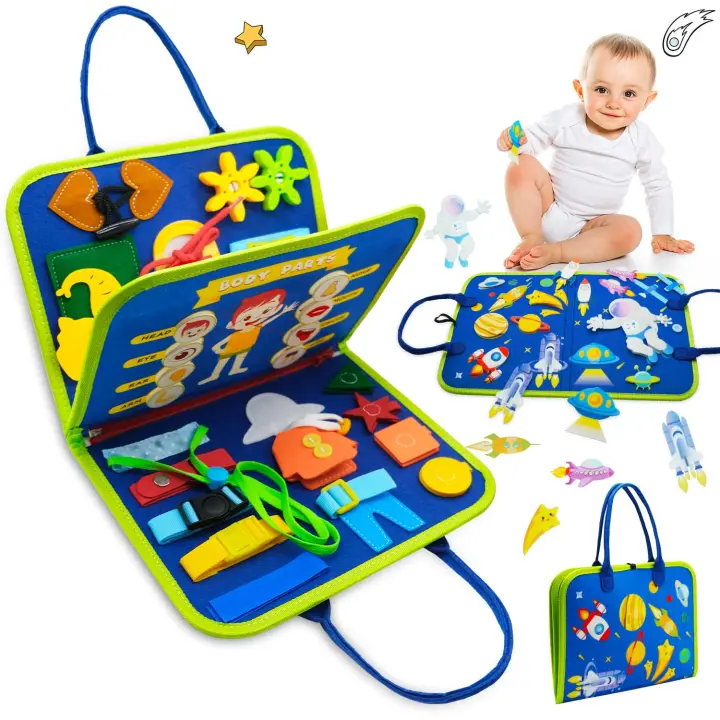 Juguete Montessori De Actividades Sensoriales Para Niños Busy Board Educativo Preescolar Fomenta Los Primeros Habilidades De Aprendizaje Y Motricidad Finas Edad Recomendada 3-6 Años - 1