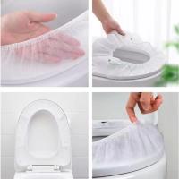 Cubierta De Asiento De Inodoro Desechable Portátil 50/20/10pcs Impermeable No Tejida Protectora Cojín De Asiento Para Viajes Camping Hoteles Baño - details 4