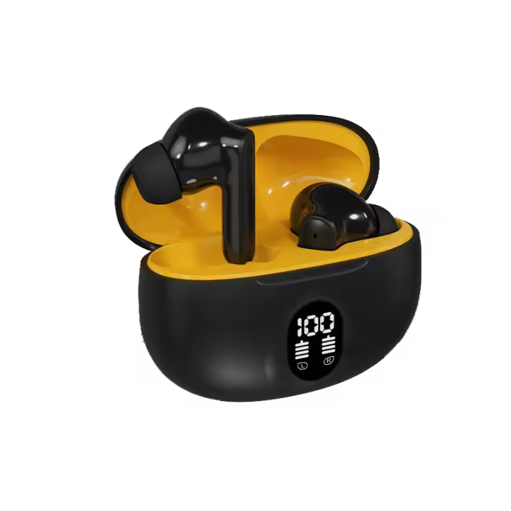 Auriculares Inalámbricos Bluetooth 5.3 Auriculares Estéreo Bajos con Micrófono con Cancelación de Ruido Pantalla LED Auriculares Internos para Computadoras Portátiles Tabletas Teléfonos Deportes Fitness Blanco - 1