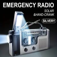 Radio de emergencia con manivela solar AM/FM/SW multibanda con linterna, luz de lectura, sirena y función de carga de teléfono móvil. - details 1
