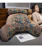 Cojín De Soporte Lumbar Retro Grande Para Sofa Y Cama Protección De La Espalda Para Sala De Estar Y Oficina Almohada Desmontable De Poliéster Y Algodón Con Estampado - details 11