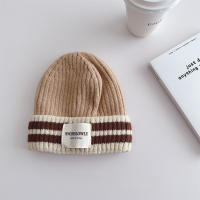 Gorro De Cashmere Para Bebés Niños Y Niñas 2024 Invierno Caliente Estilo De Moda Tejido En Rayas Unisex Tamaño Para Edades 1-3 Años Material COTON - details 5