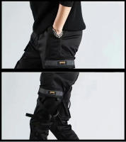 Pantalones De Jogger Harem Para Hombre En Color Negro Estilo Streetwear 2023 Pantalones Cargo Casual Con Bolsillos De Moda Oversize Para Verano - details 8