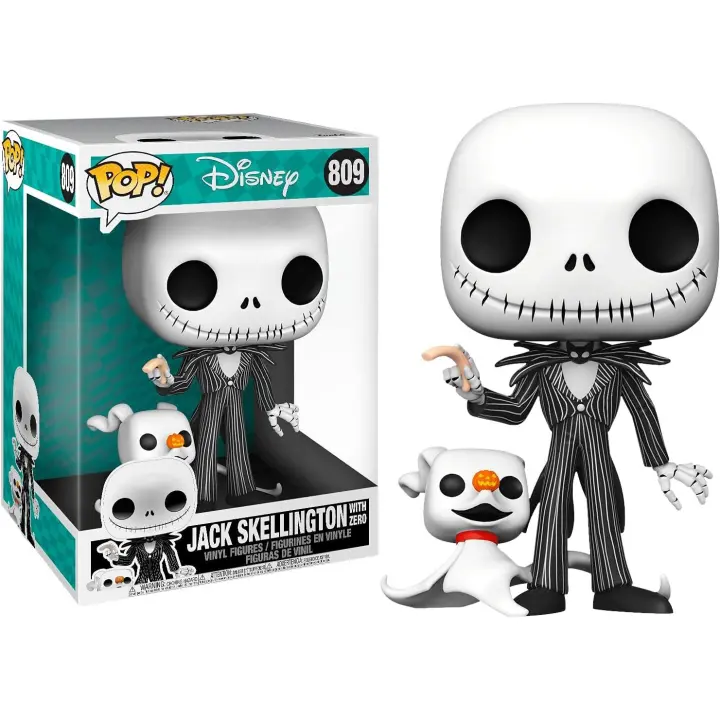 Funko  Jack Skellington with Zero Jumbo 25cm 10"   Pesadilla Antes de Navidad n train Nightmare Before Christmas   Disney Funko Pop Vinyl - 1