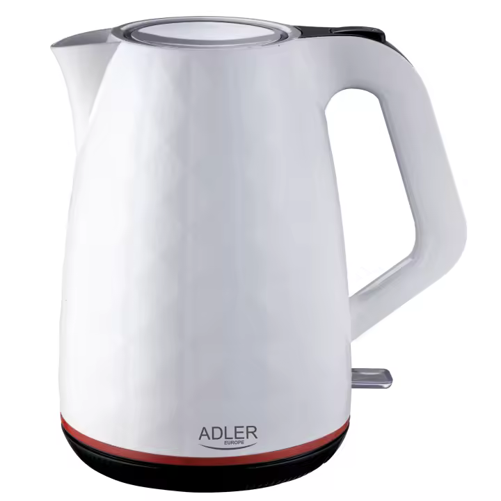 Adler AD1277W Hervidor Agua Eléctrico, 1,7 L, Resistencia Oculta, Inalámbrico, Apagado Automático, Base 360º, 2200W, Blanco - 1