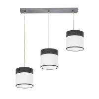 FABRILAMP - Regleta Cloe 3xe27 Cromo/blanca-madera Negra Regx60x16 cm - details 0
