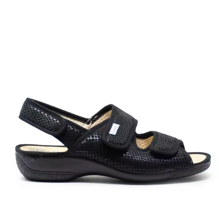 CABRERA 5128S/24 Zapatillas de estar por casa muj  SANDALIA VELCROS SERPIENTE NEGRO - 1
