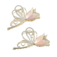 Molans Nueva Pinza De Pelo En Forma De Tulipán Para Mujer Con Rhinestones Accesorio De Pelo Floral Moda Casual Para Todas Las Estaciones - details 1