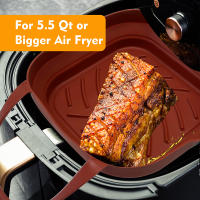 Parrilla De Silicona Para Air Fryer 20cm Con Manija Mold De Hornear Cuadrado Plegable Accesorios De Cocina Ecológicos - details 2