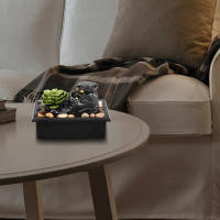 Fuente De Mesa Con Luz Operada Por Batería O USB Mini Fuente De Agua Para Interior Decoración Zen Meditación Sonido Moderna - details 9