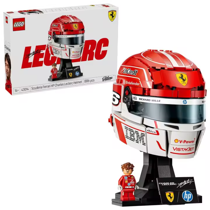 LEGO® 43014 Ediciones Scuderia Ferrari HP: Casco de Charles Leclerc - Casco de F1 - 1