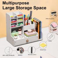 Organizador Escrito de tablero de plástico de Madera, Organizadores de escitorio DIY Organizadores Escritorio grande capacité con caja, Para El Hogar, La Oficina y La Escuela. (PB17-1) - details 3