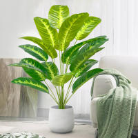 Planta Artificial De Palma Tropical Grande Hojas De Plátano Falso 24 Hojas Toque Real Strelitzia Reginae Para Jardín Interior 65-120 Cm - details 15