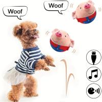 Juguete Interactivo Pequeño Para Perros Peluche De Cerdo Dibujos Animados Lavable Con Sonido Y Movimiento Electrónico Bola Saltante - details 7