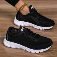 Zapatos De Running Para Mujer 2024 Nuevos Transversales Grandes Verano Huecos Tejidos Casual Ligeros Zapatillas Blancas Mesh EVA - details 4