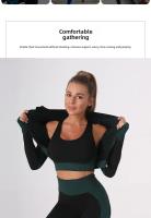 Traje de Yoga transpirable sin costuras para mujer, ropa de Fitness de verano, conjunto de tres piezas de secado ajustado, zapatos deportivos, accesorios de ropa - details 4