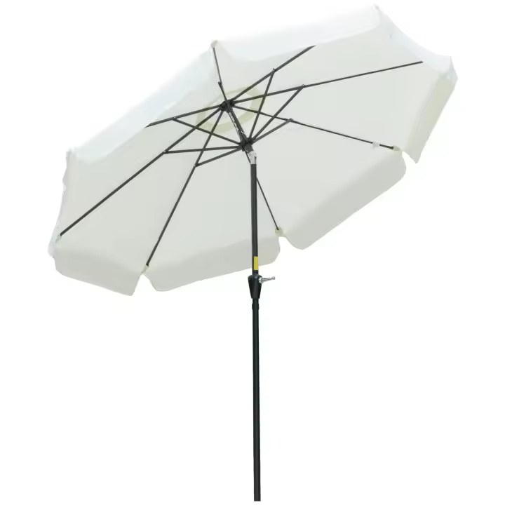 Outsunny Sombrilla de Jardín Ø266x248,5 cm Protección UV50+ Parasol de Aluminio Inclinable con Techo de Ventilación y Manivela para Terraza Balcón Exterior - 1