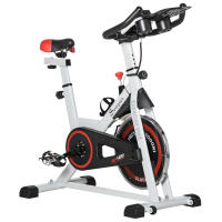HOMCOM Bicicleta Estática Bicicleta de Fitness Pantalla LCD Asiento Manillar Ajustable Volante de Inercia 8kg Resistencia Regulable 103x53x110-114 cm Acero - details 0