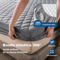 DECODEKO Protector de Colchón Acolchado Impermeable,Cubre Colchon Transpirable, 100% Polyester, Funda de colchón de color sólido transpirable suave cómoda, lavable a máquina para Cama 90/105/135/150/180X200cm - details 5