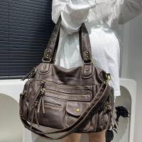 Bolso Bandolera De Cuero Vintage Para Mujer Estilo Y2K Con Múltiples Bolsillos Y Gran Capacidad Bolso De Motociclista - details 4