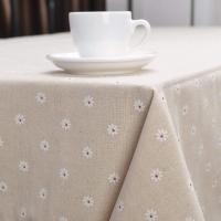 Mantel Rectangular con Patrón de margaritas, tela de Lino y Algodón con Borde de collar, Textil para hogar y Hotel, Ponible en 2 Tamaños - details 2