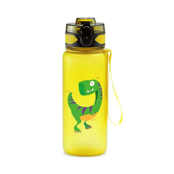 Bidón de tritán de 500 ml. con cierre de seguridad con pulsador. Botella de agua niños. Libre de BPA. Deporte, colegio, actividades al aire libre... regalo de Navidad, Reyes Magos, Primera Comunión. Botella agua infantil - 1