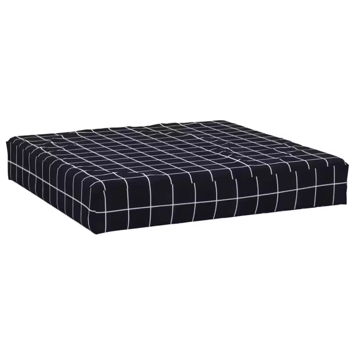 vidaXL Cojines para palés 3 piezas tela Oxford a cuadros negros - 1