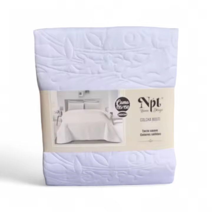 Colcha Bouti Blanca con Relieve Floral | Ligera y Elegante | Microfibra Suave | Ideal para Cama 90/105/135/150 | Perfecta para Hogares y Hoteles - 1