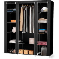 Armario Vestidor de Tela Nyana Home 170x150x45cm, 3 puertas, 11 huecos, 1 ropero - details 0