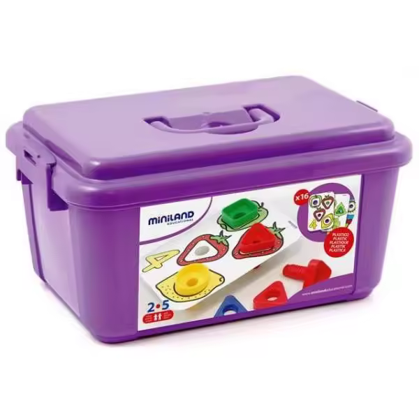 Miniland - Tornillos y tuercas (72 piezas + 16 fichas) - 1