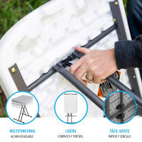 Lifetime - Mesa auxiliar plegable portátil, altura regulable hasta 71 cm,  máx. 136 kg, polietileno de alta densidad, estructura de acero, resistente al agua, a manchas y rayos UV - details 2