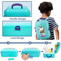 Kit de juguetes para el cuidado de mascotas con juego de rol, aseo, alimentación y mochila para niños de 3, 4 y 5 años - Apto para niñas y niños - details 2