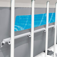 INTEX Piscina desmontable rectangular Prism Frame, Medidas 400x200 cm, Material resistente triple capa, capacidad 8.418 litros, incluye depuradora de cartucho, tapiz, cobertor y escalera de seguridad, Tecnología Hydro Aeration - details 5