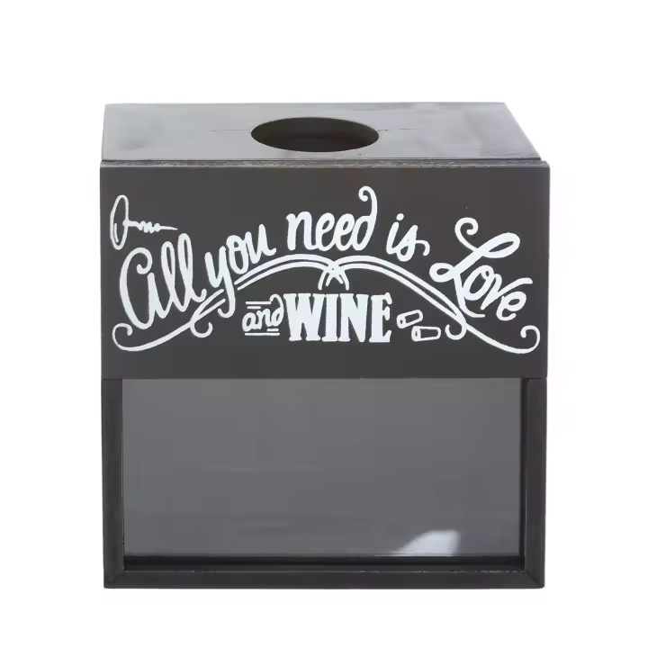 Caja Decorativa Negra para Guardar Chapas y Tapones - 20x11x20 cm - 1