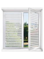 Película Decorativa De Ventana Con Estampado De Rayas Y Acabado Frosted Protección UV Adhesivo Estático Para Privacidad En Oficina Y Salón - details 0