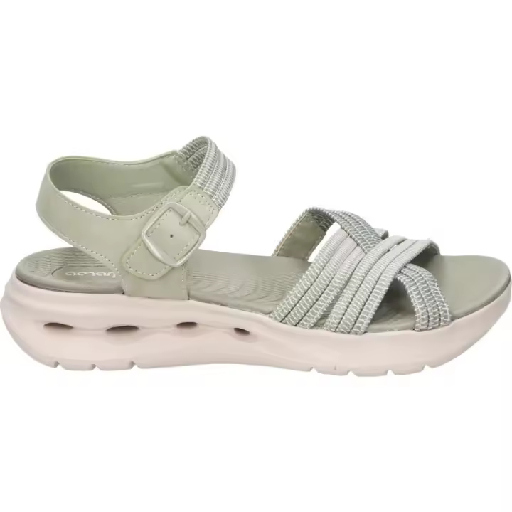 AMARPIES | Sandalias con Cuña Amarpies para Mujer – Sandalias en Color Verde Khaki – Sandalias con Cierre de Hebilla – Cuña Media y Cómoda – Estilo Casual – Versátiles y Combinables – Modelo ABZ28656 - 1