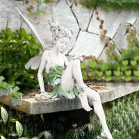 Estatua De Hada Floral Decoración De Jardín Durabilidad Calidad Para Fuente De Exterior Paisajismo Jardinera Regalo - details 5