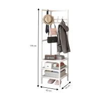 LUTODY - Perchero de pie, Zapatero, Compacto de varios niveles, Organizador esquinero de prendas y zapatos, Vertical, Tubo metal, Vestidor portátil para recibidor, Entrada, Sala de estar, Salón, Ligero y resistente - details 11