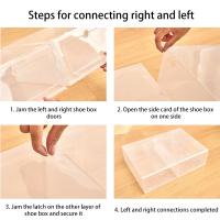 Caja De Almacenamiento De Zapatos Transparente Y Engrosada 6pcs Resistente a La Polvo Y Humedad Organizador De Zapatos Plegable Y Piledrillable Para El Hogar - details 10
