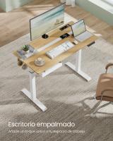 Escritorio eléctrico ajustable en altura, 60x120 cm, ajuste continuo, con 4 memorias de altura, toma de enchufe, usb integrado, disponible en blanco, marrón rústico y roble - details 13