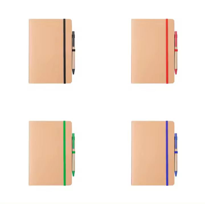 Disok Lote de 20 Set Libreta + Bolígrafo Nature Cartón Reciclado - Regalos para Fiestas - 1