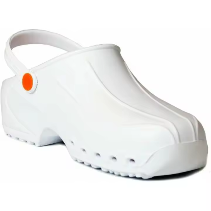 Gima - Zuecos Profesionales Ultraligeros con Cordón, Unisex, Anatómicos, Antideslizantes, Antichoque, Antiestático, Parte Superior No Perforada, Suela Perforada, Color Blanco, Talla EU 37, 1 Par - 1