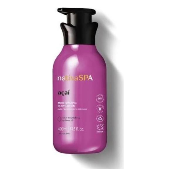 Oboticário - nativa spa açaí body moisturizing cream 400 ml with açaí extract and quinoa drops for soft, smooth and rejuvenated skin, vegan formula and cruelty-free