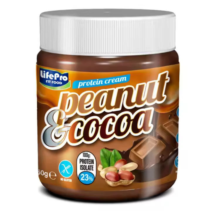 LIFE PRO FITFOOD PROTEIN CREAM PEANUT COCOA 250G - Deliciosa Crema saludable para Untar - Sabor Chocolate Cacahuete - 1