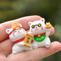 6pcs Estatua De Gato Chino Mini Decoración De Escritorio Para Dormitorio Y Sala De Estar Adorno De Hogar Material PVC - details 7
