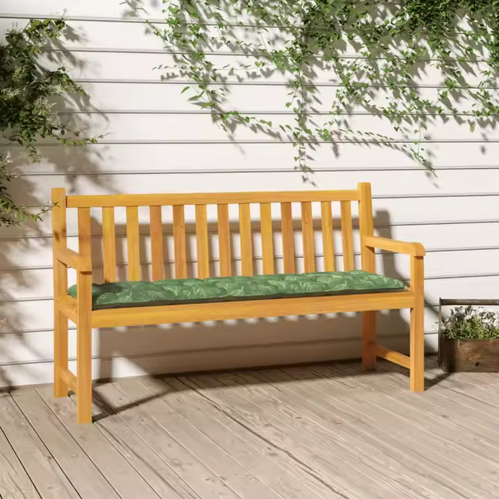 vidaXL Cojines de banco de jardín 2 uds tela Oxford estampado de hojas - 1