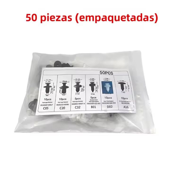 100Pcs Clips De Parachoques Plásticos Para Coche 6 Tamaños Auto Push Tipo Pino Kit De Retenci\u00f3n Con Desmontador De Fuente De Alimentaci\u00f3n Para GM - 1