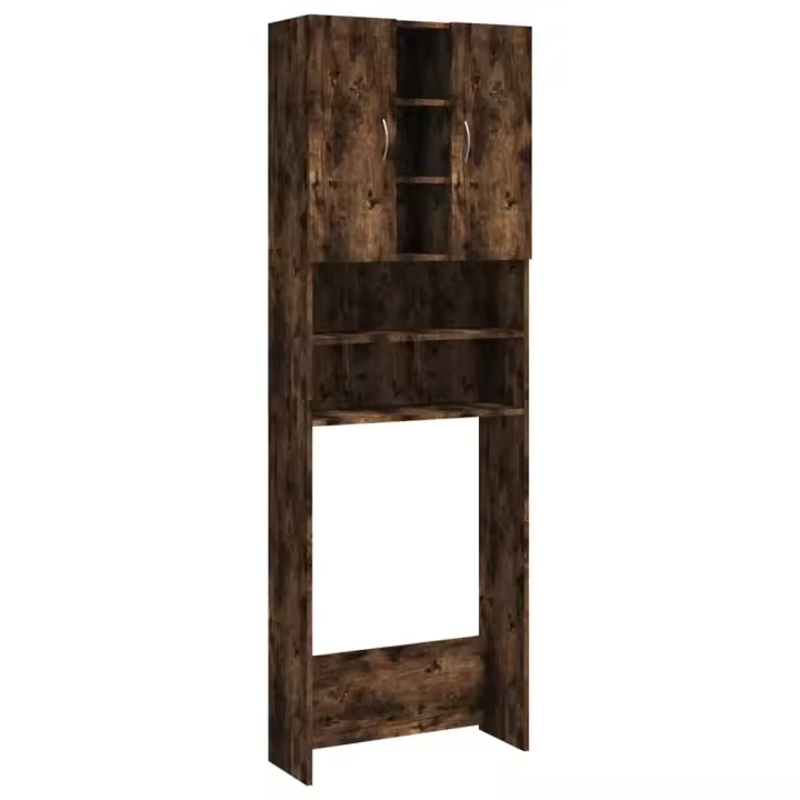 Armario de Lavadora Cuarto de Baño Aseo Estantería Mueble Colada Color Blanco,  Roble ahumado,  Roble Sonoma y mas - 1